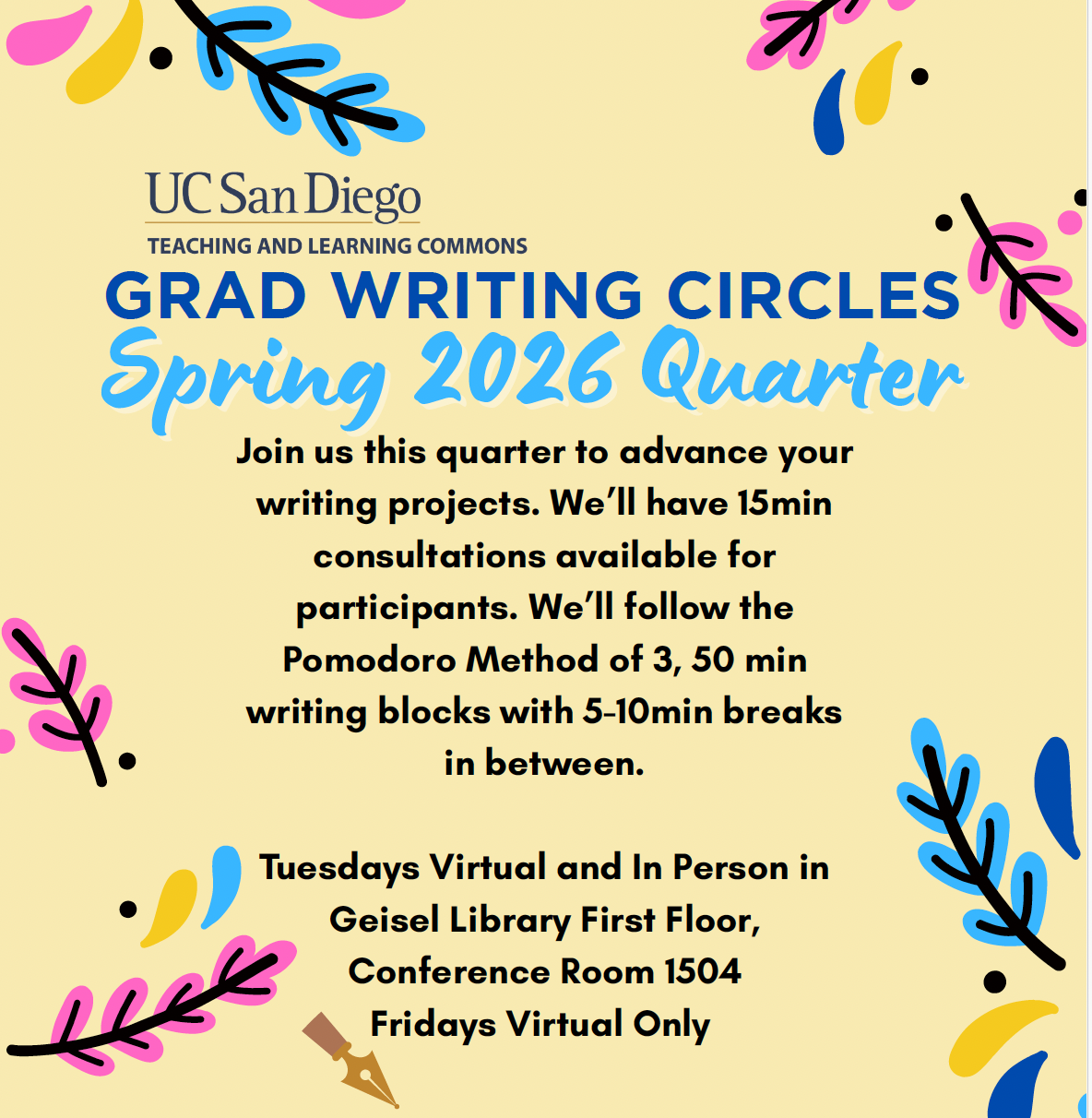 Grad Writing Circle Flyer for Sp26